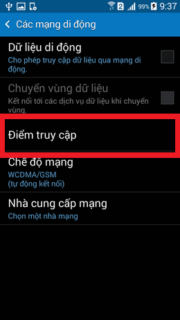 điểm truy cập của nhà mạng